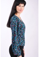 Bluza Dama Yas Yasselma Wrap Black Small Flowers